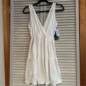 NEW Caution To The Wind White Textured Mini Dress